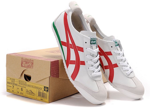 Onitsuka Tiger White Red Green Mexico 66 Mens Shoes Onitsuka Tiger White Red Green