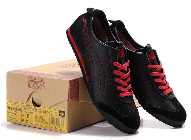 Onitsuka Tiger Black Red Mexico 66 Mens Shoes onitsuka tiger black red